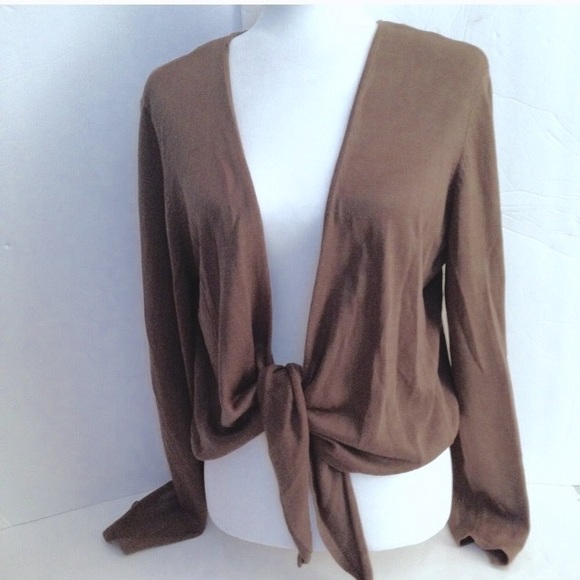 J. Jill Sweaters - J. Jill Silk And Cotton Knit Tie Bottom Cardigan